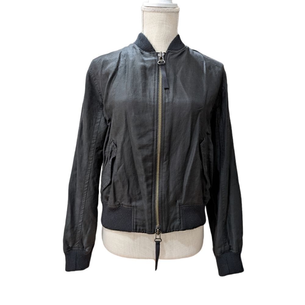 Vince Women's Black Bomber Jacket Size XS